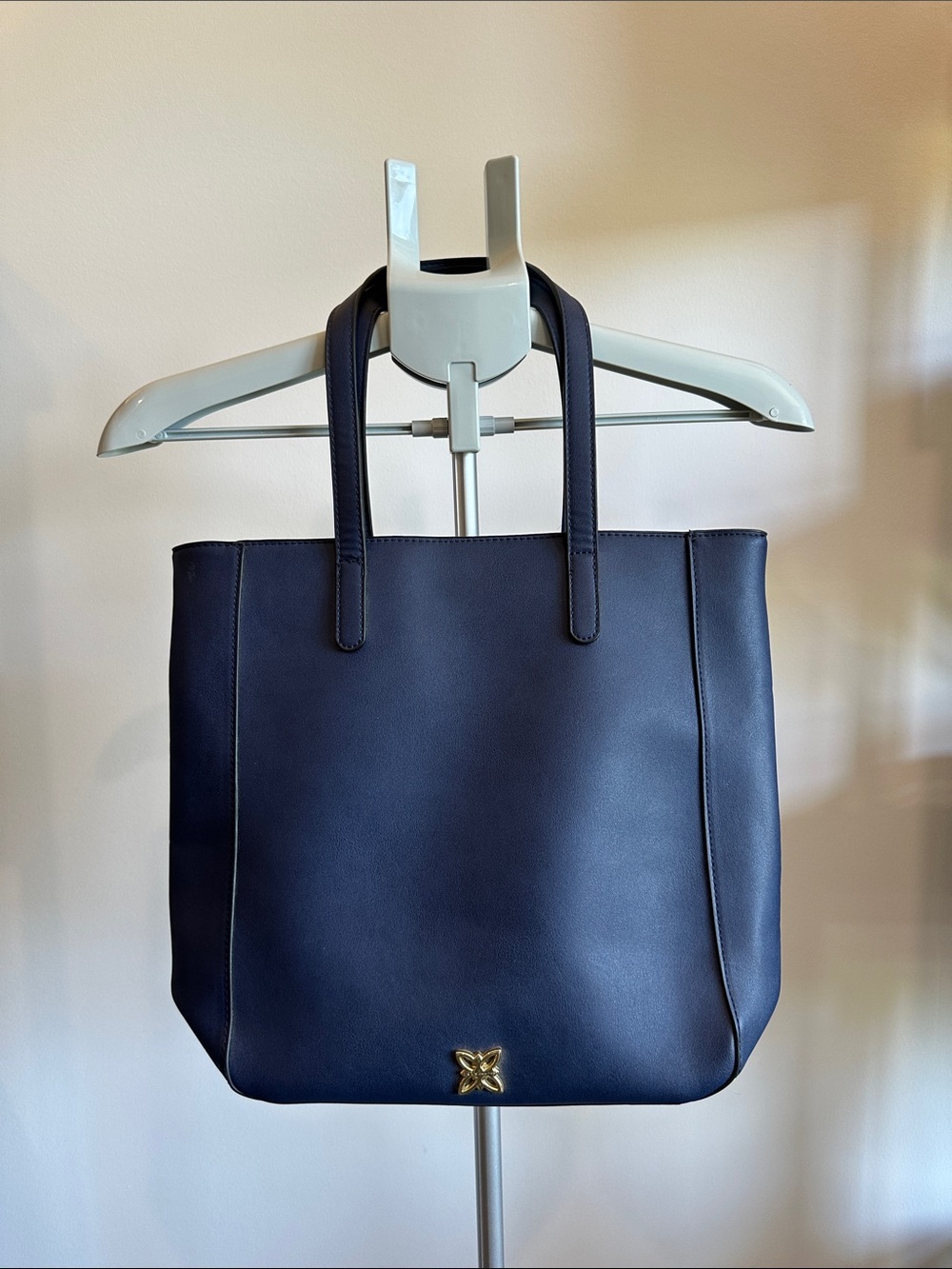 BCBGeneration Navy Tote with Gold Accent